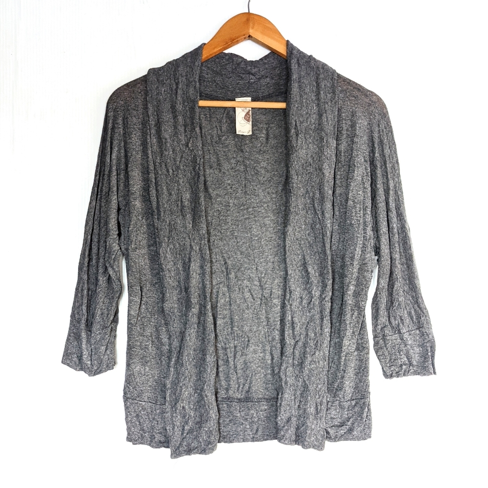 GINGER G gray open front lightweight cardigan sweater